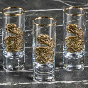 Vodka set "Snake. Timeless" for 3 people, in a box